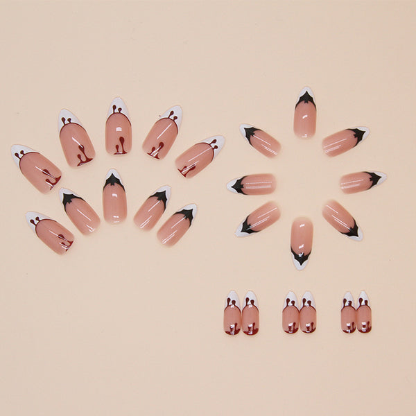 12 Sizes-24 Pcs Press On Nails W1615