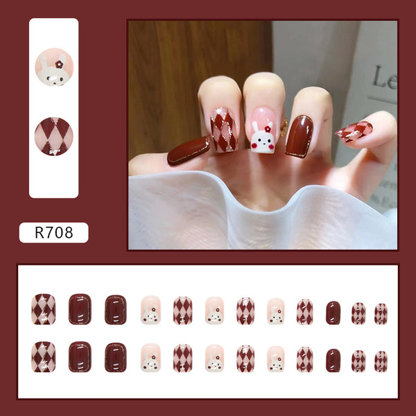 12 Sizes-24 Pcs Press On Nails R708