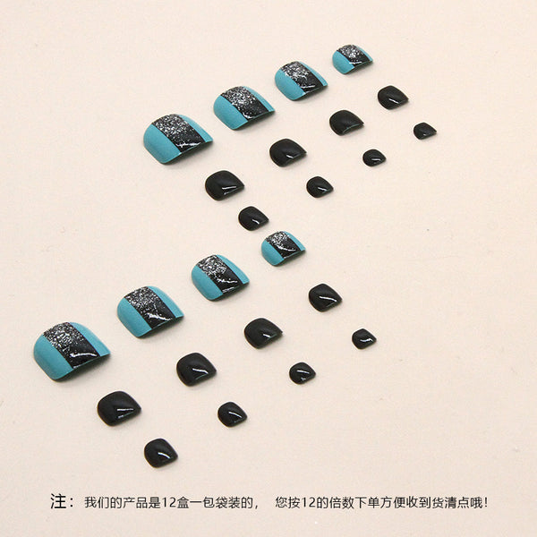 12 Sizes-24 Pcs Press On Nails F049