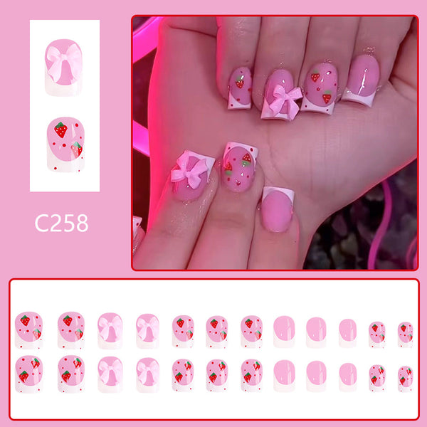 12 Sizes-24 Pcs Press On Nails C258