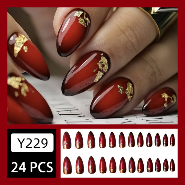 12 Sizes-24 Pcs Press On Nails Y229