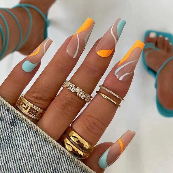 12 Sizes-24 Pcs Press On Nails W162