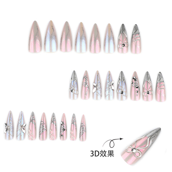 12 Sizes-24 Pcs Press On Nails JP4124