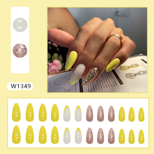 12 Sizes-24 Pcs Press On Nails W1349