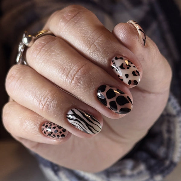 12 Sizes-24 Pcs Press On Nails JP4131