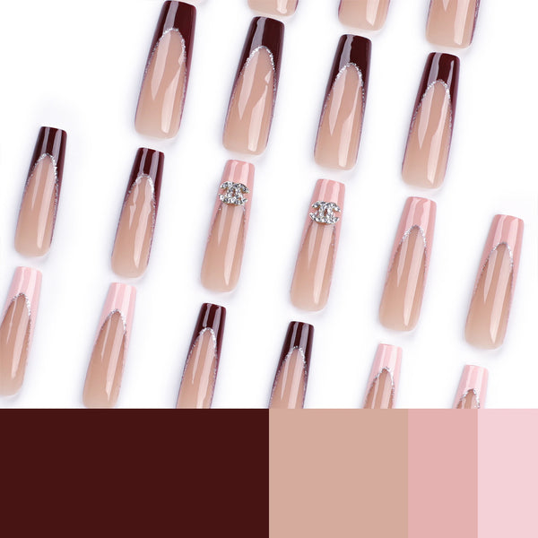 12 Sizes-24 Pcs Press On Nails JP3090
