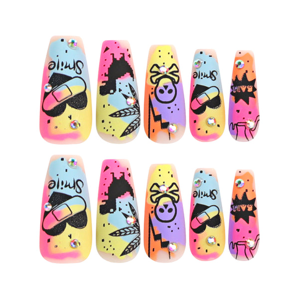 12 Sizes-24 Pcs Press On Nails JP2963
