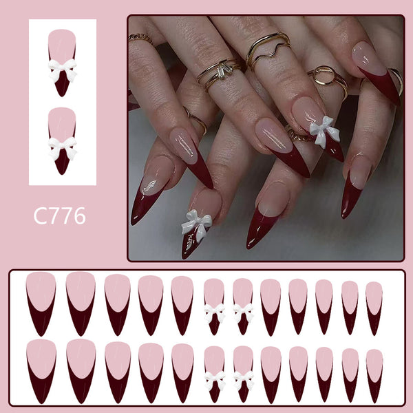 12 Sizes-24 Pcs Press On Nails C776