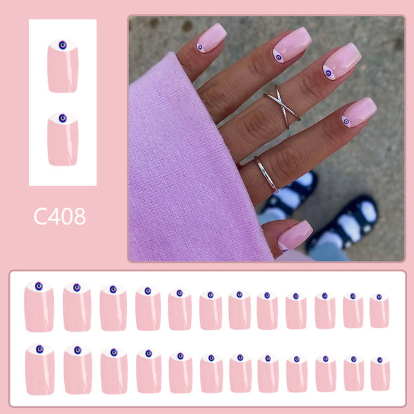 12 Sizes-24 Pcs Press On Nails C408