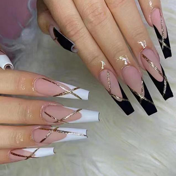 12 Sizes-24 Pcs Press On Nails W124