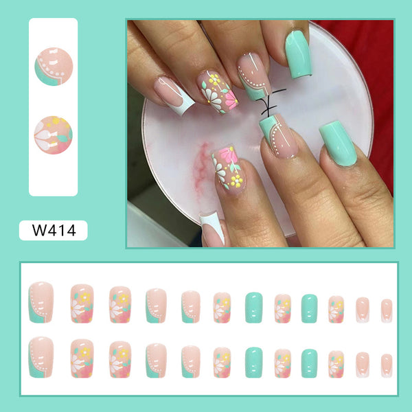 12 Sizes-24 Pcs Press On Nails W414