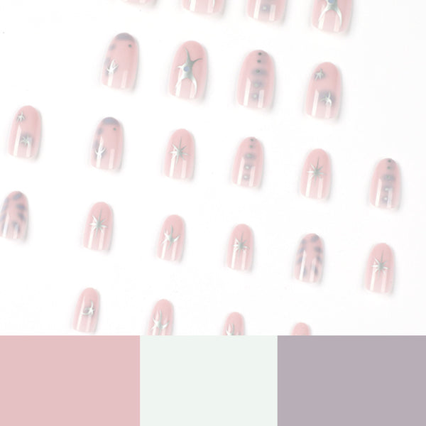 12 Sizes-24 Pcs Press On Nails JP2051