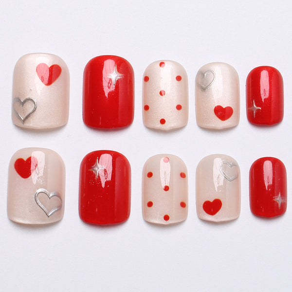 12 Sizes-24 Pcs Press On Nails XF572