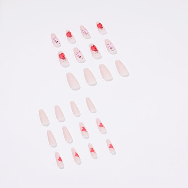 12 Sizes-24 Pcs Press On Nails JP1433