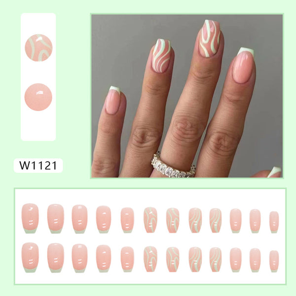 12 Sizes-24 Pcs Press On Nails W1121