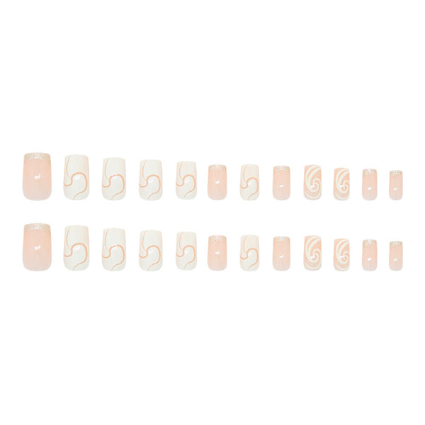 12 Sizes-24 Pcs Press On Nails W1995