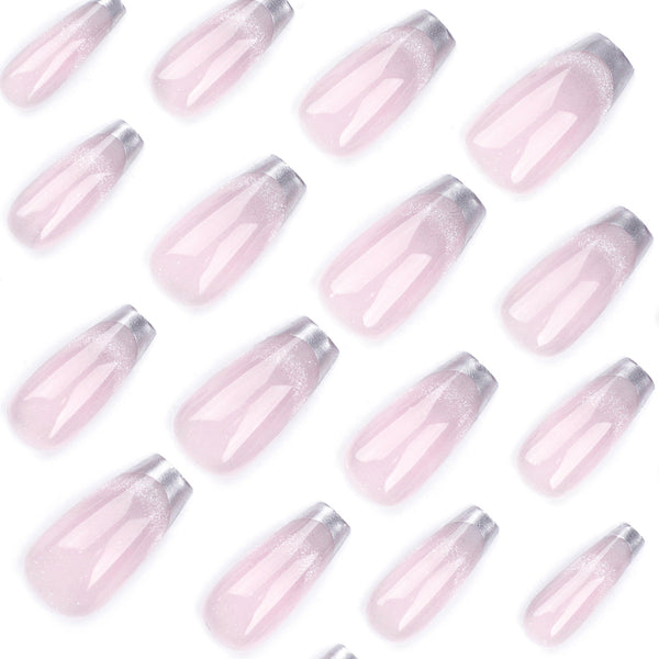 Long Pink Press on Nails