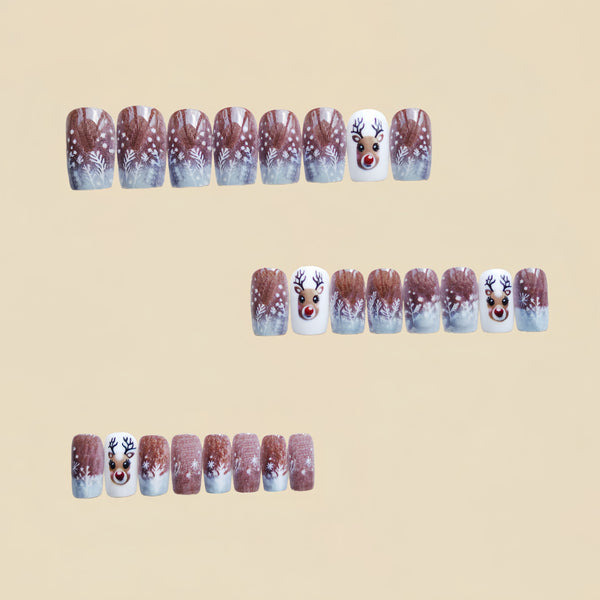 12 Sizes-24 Pcs Press On Nails Y1217