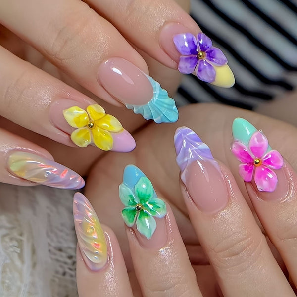 12 Sizes-24 Pcs Press On Nails Y1436
