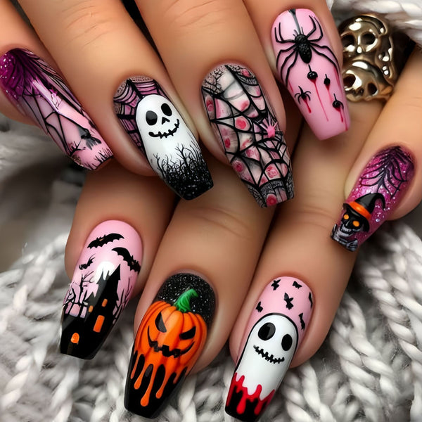 12 Sizes-24 Pcs Press On Nails Y1107