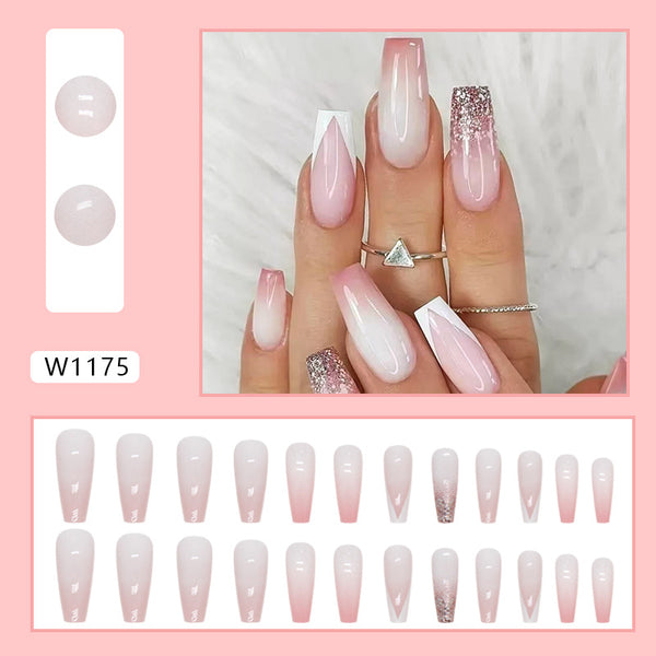 12 Sizes-24 Pcs Press On Nails W1175
