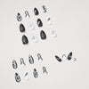 12 Sizes-24 Pcs Press On Nails JP989