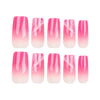 Glossy Long Ombre Pink Square Press on Nails