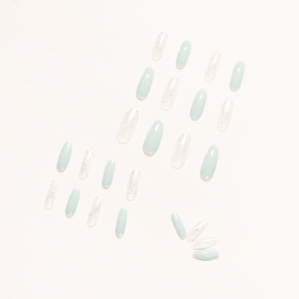 Blue Long Press on Nails