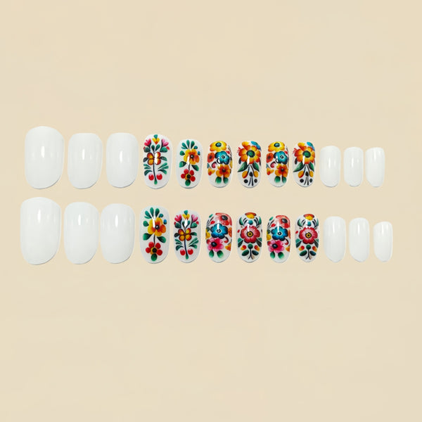12 Sizes-24 Pcs Press On Nails Y1545