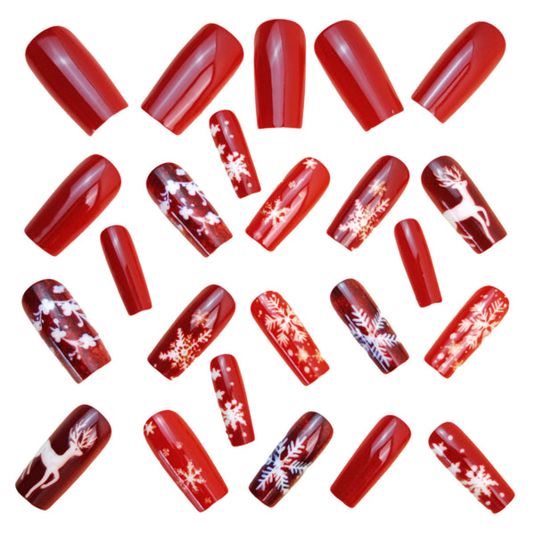 12 Sizes-24 Pcs Press On Nails Y1214