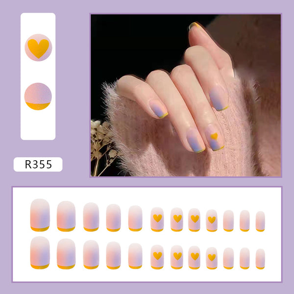 12 Sizes-24 Pcs Press On Nails R321