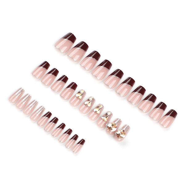 12 Sizes-24 Pcs Press On Nails GN036