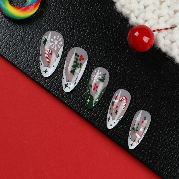 12 Sizes-24 Pcs Press On Nails JP1893