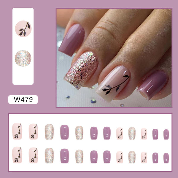 12 Sizes-24 Pcs Press On Nails W466