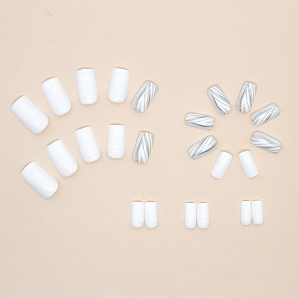 12 Sizes-24 Pcs Press On Nails W387