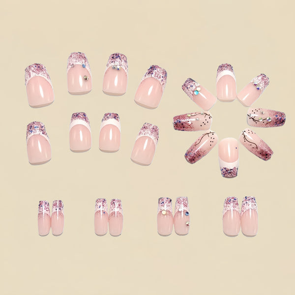 12 Sizes-24 Pcs Press On Nails Y1584
