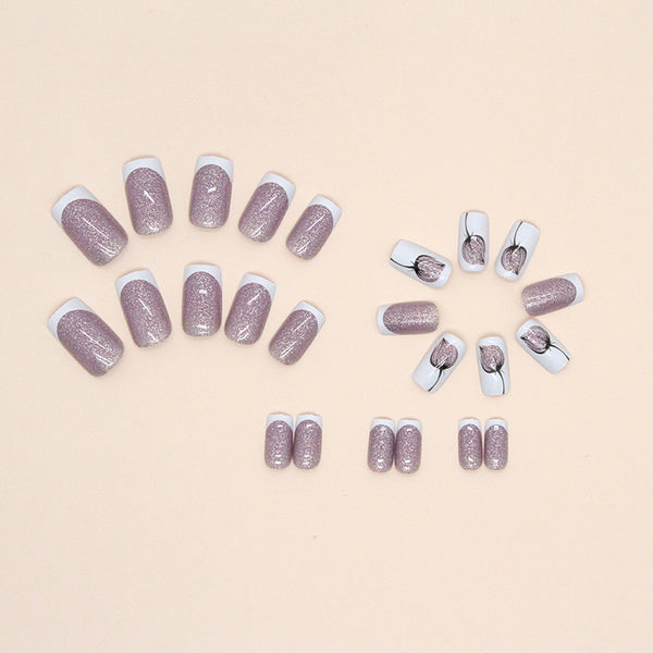 12 Sizes-24 Pcs Press On Nails W823