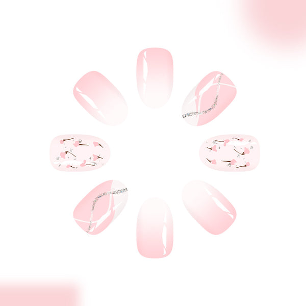 12 Sizes-24 Pcs Press On Nails C1037