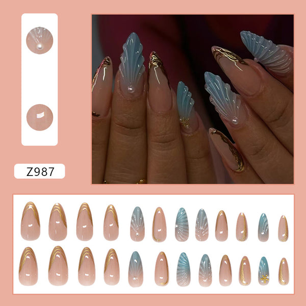12 Sizes-24 Pcs Press On Nails Z987