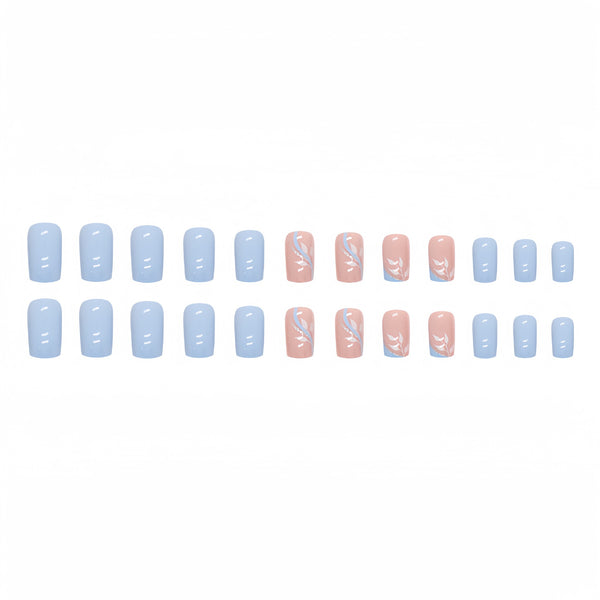 12 Sizes-24 Pcs Press On Nails Y030