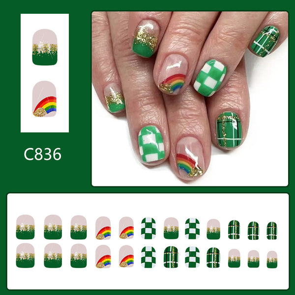 12 Sizes-24 Pcs Press On Nails C836