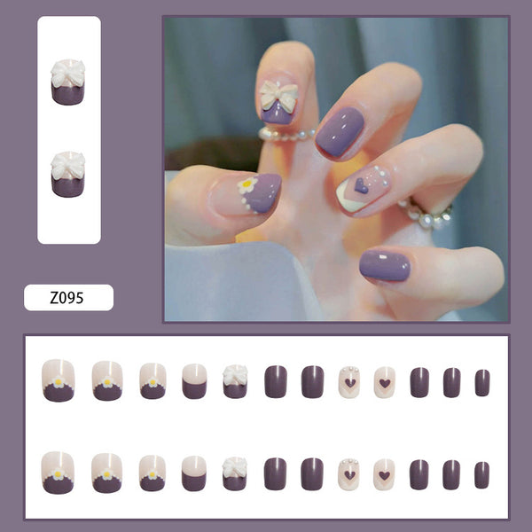 12 Sizes-24 Pcs Press On Nails Z082