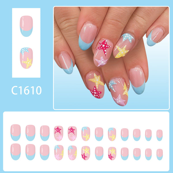 12 Sizes-24 Pcs Press On Nails C1610