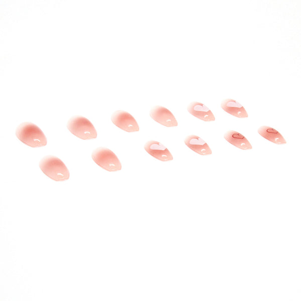 Glossy Medium Pink Square Press on Nails