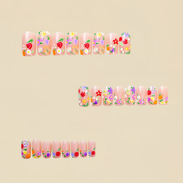 12 Sizes-24 Pcs Press On Nails Y655