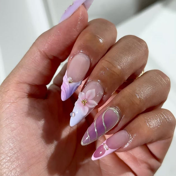 12 Sizes-24 Pcs Press On Nails Z1120