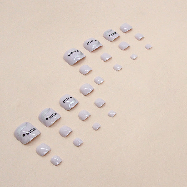 12 Sizes-24 Pcs Press On Nails F109