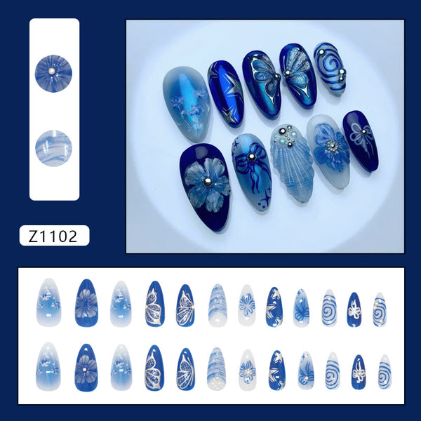 12 Sizes-24 Pcs Press On Nails Z1102