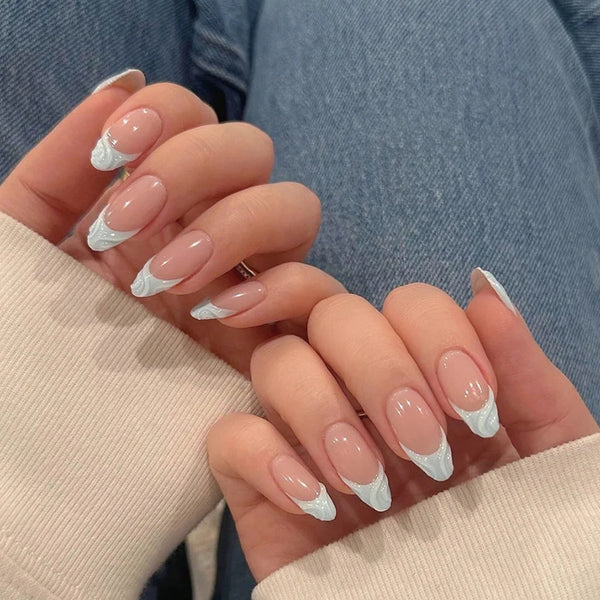 12 Sizes-24 Pcs Press On Nails BZ1417