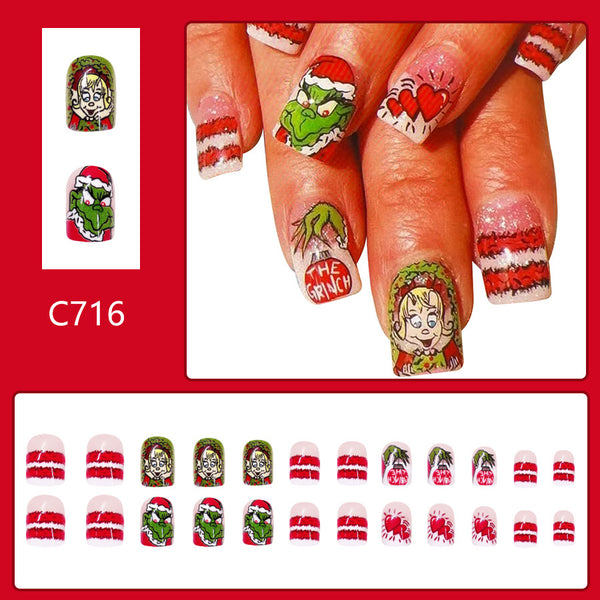 12 Sizes-24 Pcs Press On Nails C716